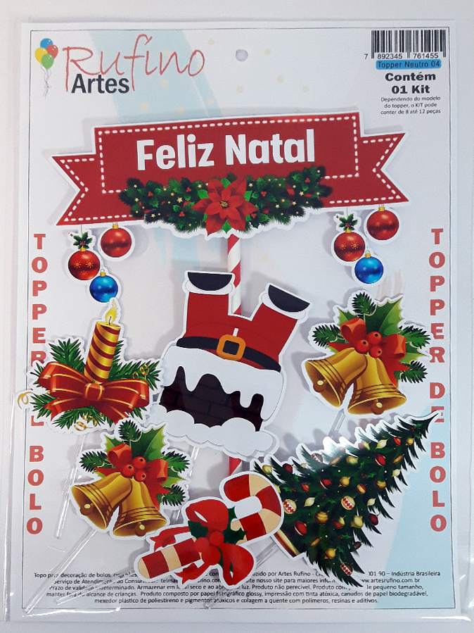 topo de bolo natal personalizado