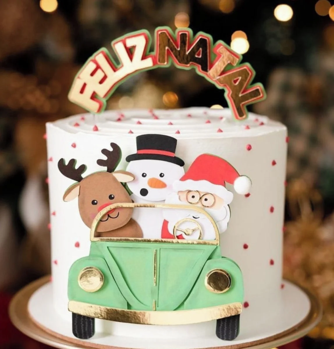 topo de bolo natal scrapbooking