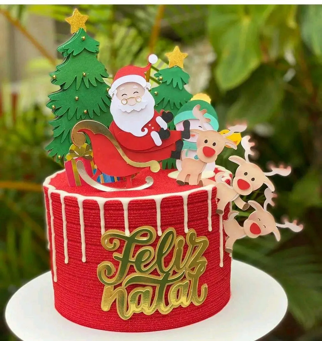 topo de bolo natal scrapbooking