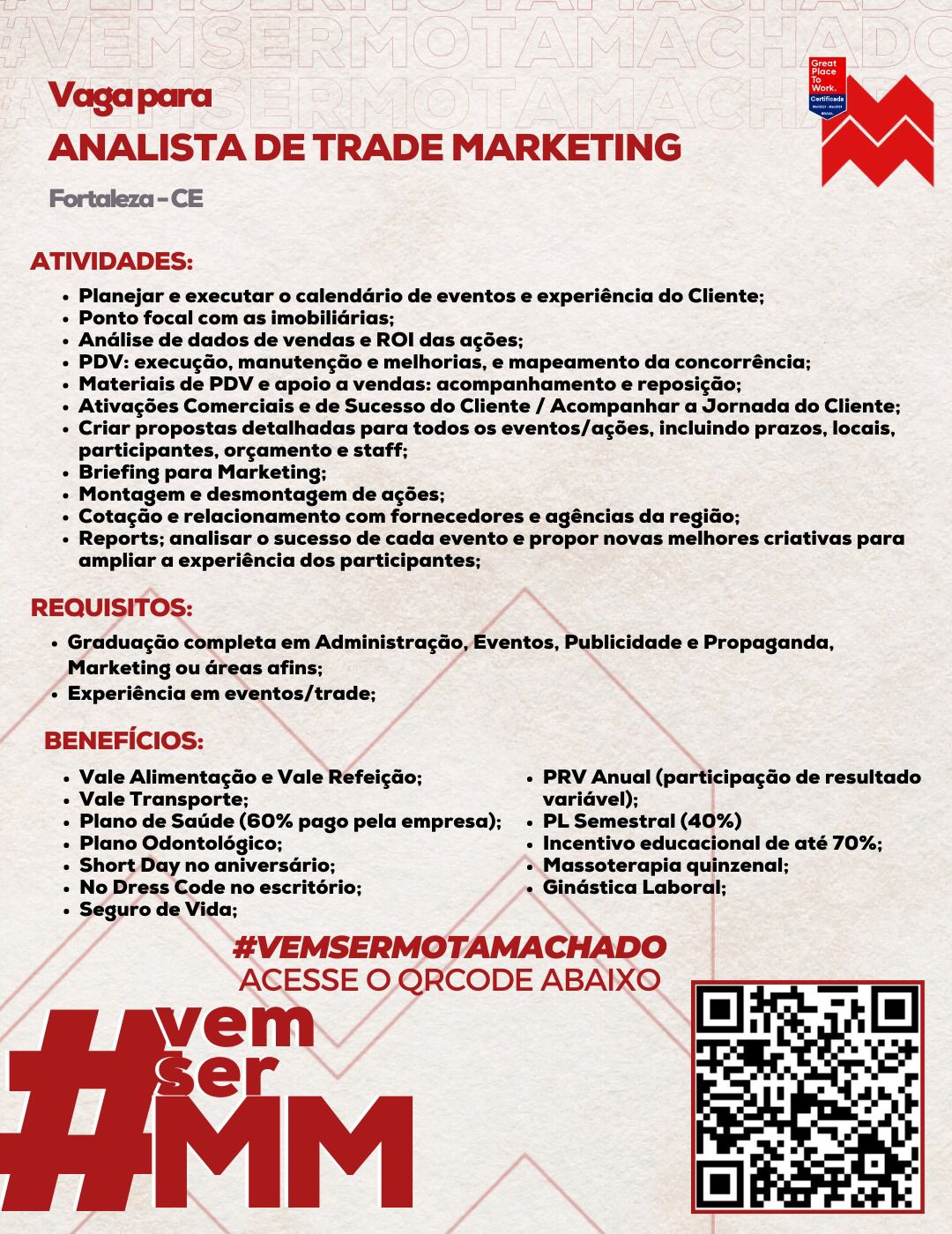 vagas assistente trade marketing