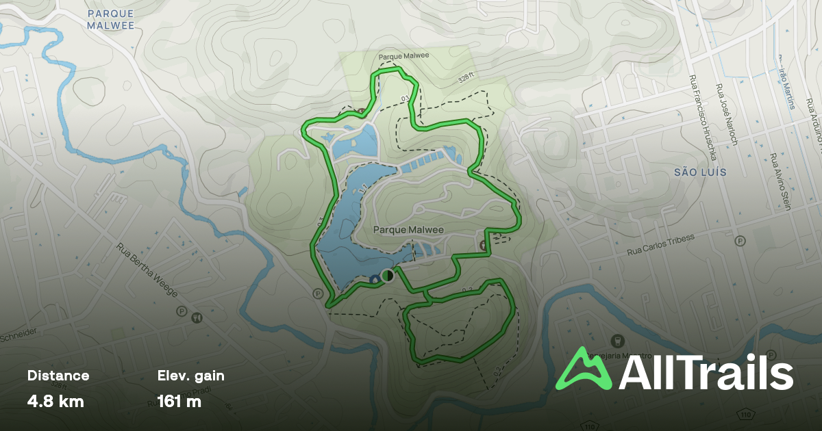 trilha circular parque malwee tempo percurso