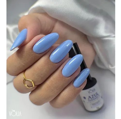 Unhas Em Gel Azul Claro
