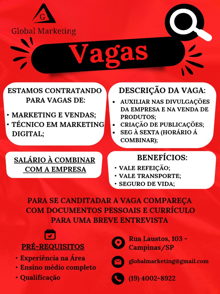 vaga auxiliar de marketing