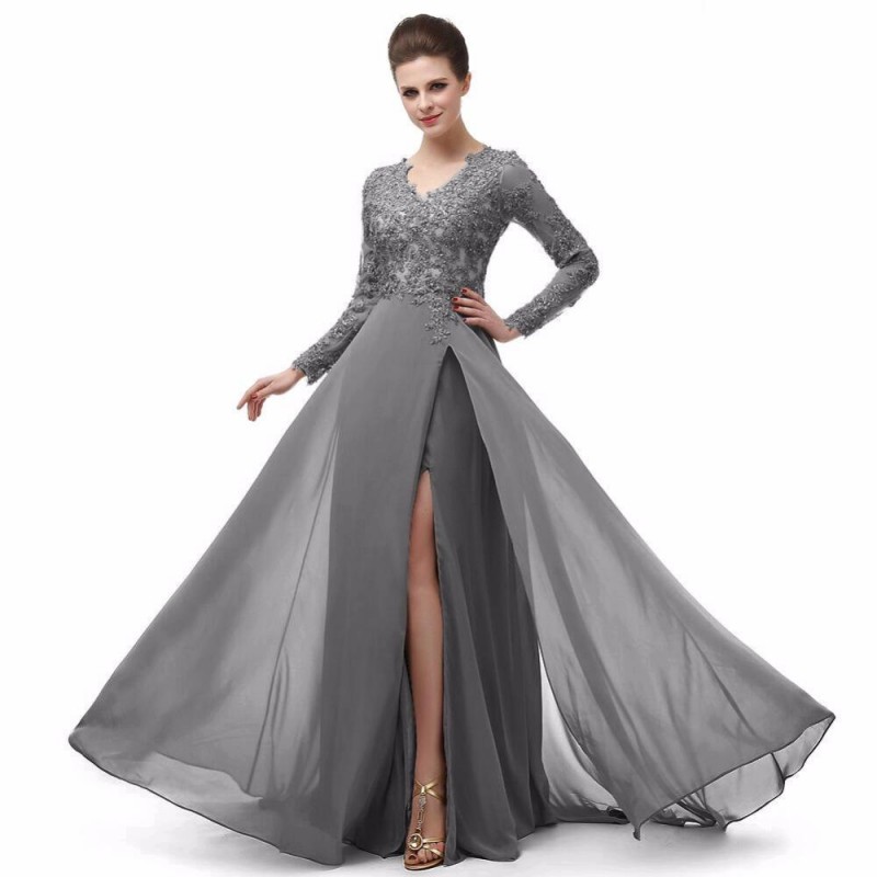 vestido de festa cinza para formatura