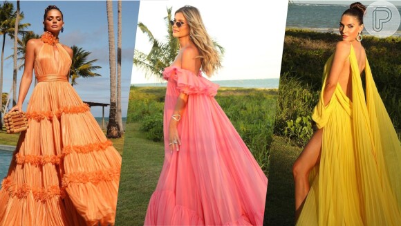 vestido longo festa convidada