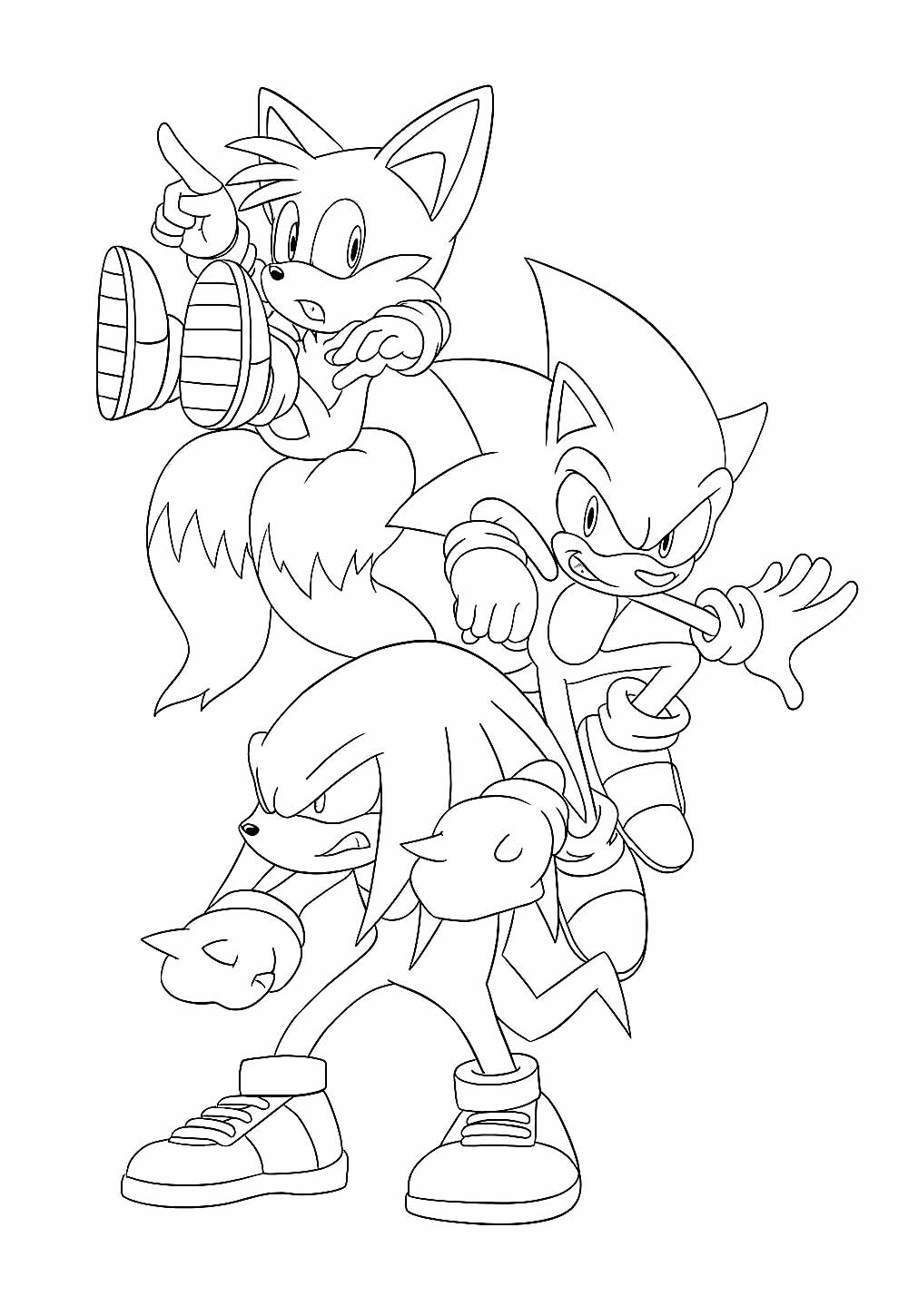 desenhos de amigos do Sonic para crianças