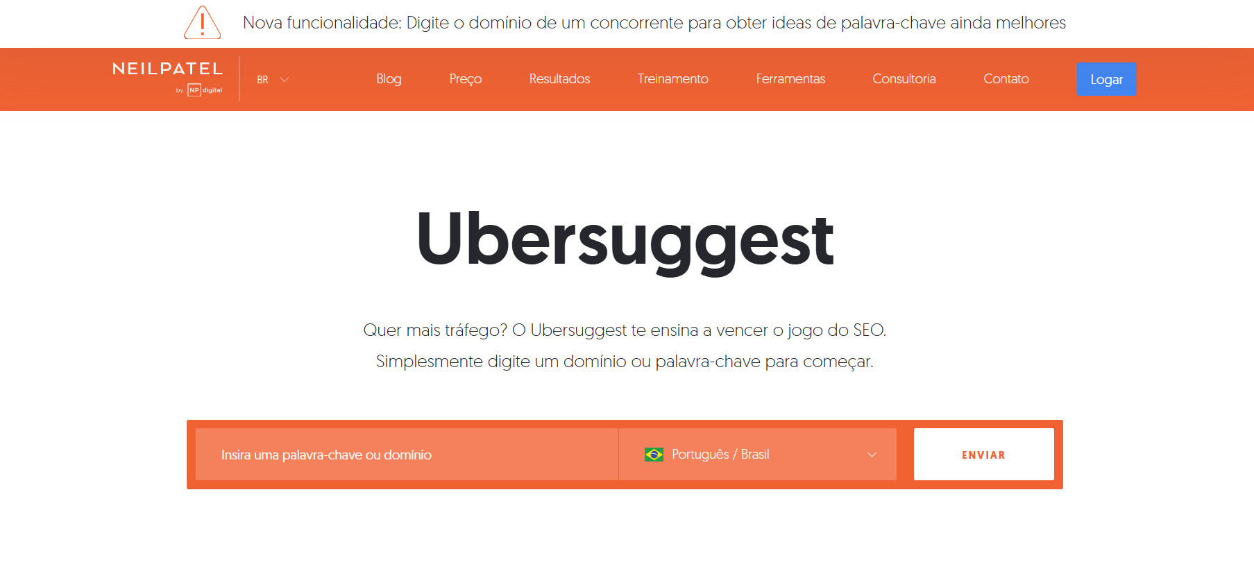 como encontrar palavras-chave com ubersuggest
