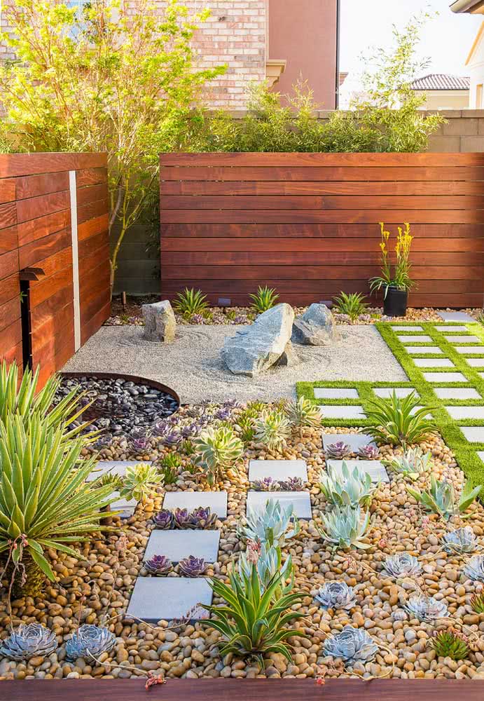 ideias para jardim de pedrinhas