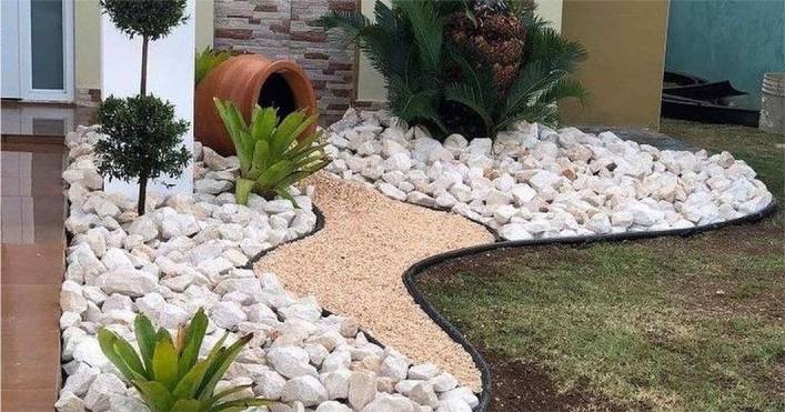 jardim de baixo custo com pedras