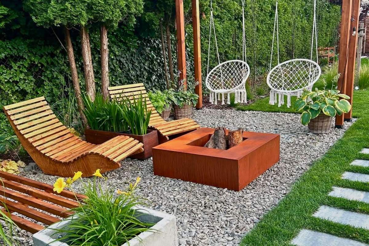 jardim de baixo custo com pedras