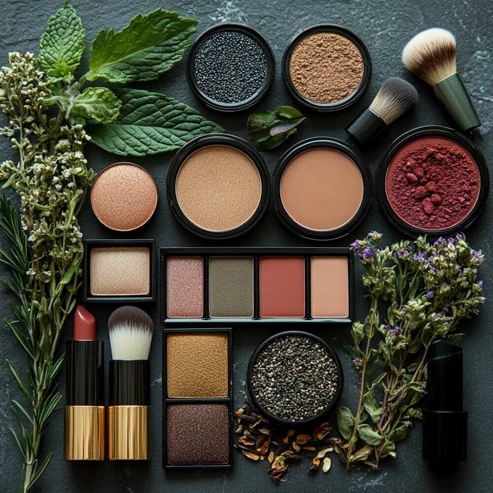 skincare e maquiagem combinados veganos